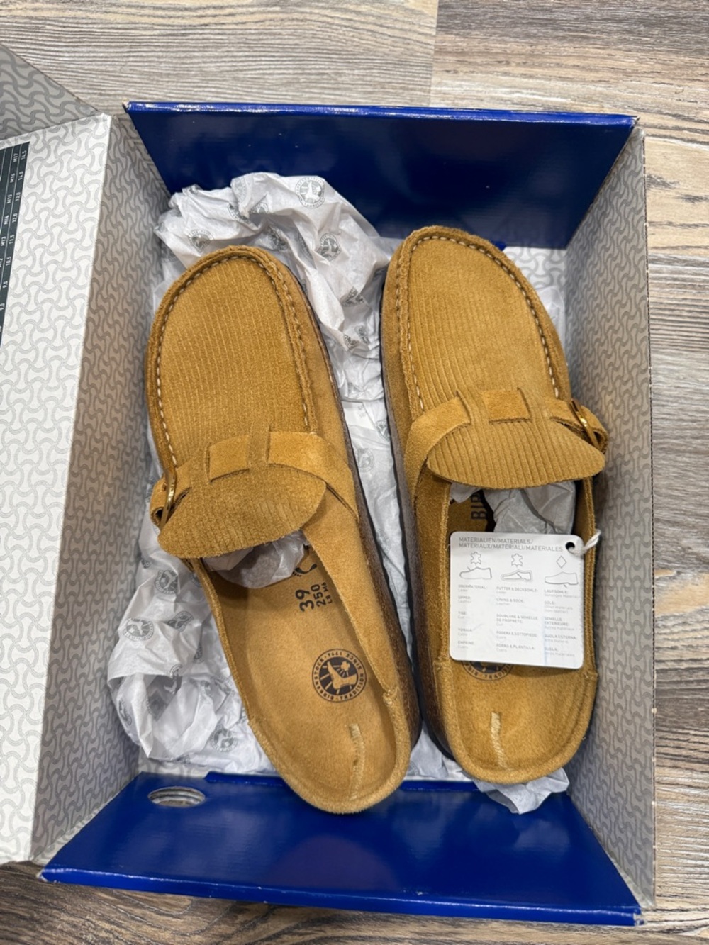 Birkenstock Buckley women Suede Slip-On Clog w/corduroy detail and gold buckle - Picture 8 of 8
